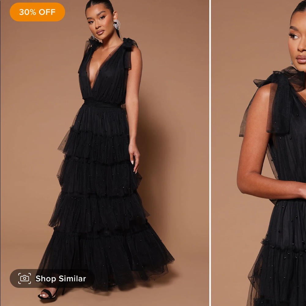 Nya Tiered Tulle Black Dress Fashion Nova Luxe